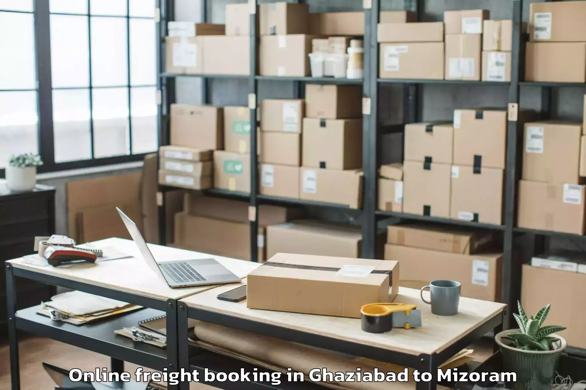 Professional Ghaziabad to Darlawn Online Freight Booking